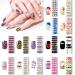 Colorful Nail Wraps Stickers - 14 Sheets Nail Design Adhesive Strips with Nail File (Leopard, Heart, Stripe, Beard Pattern) - Buy Online on GoSupps.com