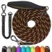 Aystkniet Bungee drag line for dogs 3m 5m 10m 15m 20m 30m shock -absorbing dog leash with padded handle reflective threads lockable hook for medium large dog 10m 8mm brown