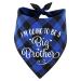 MaySunset I'm Going to Be a Big Brother Dog Bandanas Pet Baby Bulletin Plaid Dog Scarf Gender Revealing Photo Props Pet Dog Photo Props Accessories Blue Small
