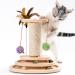 Cat Toy 2-Layer Turntable Cat Ball Toy with Feather,Kitten Toys Interactive Cat Toy with Eight Interactive Balls and Two Sisal Dangling Balls,Cat Scratching Post for Indoor Cats and Kittens