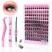 Syloripha Cluster Lashes Individual Lashes D Curl Professional Lash Extension DIY False Eyelashes Fluffy Soft