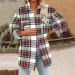 Routinfly Women's Lounge Lapel Plaid Shirt Jacket - Casual Long Sleeve Shacket & Blouse Coat for Every Occasion | International Shipping Available - Buy Online on GoSupps.com