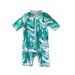 Baby Boys Sunsuit UPF 50+ Sun Protection All in One with Zipper Swimwear with Sun Hat(Green 3-6Months) Green 1 3-6 Months