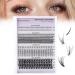 Lash Clusters D Curl Cluster Eyelash Extensions Individual Cluster with Bottom Lashes Volume Fan 70 Spike Fan 20D Clusters Spiky Wispy Natural Cluster Lashes Multi-type Mix DIY Lash Extensions