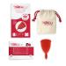 Syleu menstrual cup Classic - Best alternative to tampons and women's bandages - Hypoallergenes Medical silicone - Free bag bag - size L red l red red