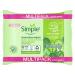 Simple Cleansing Face Wipes Biodegradable 50pc