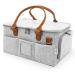 Home For Each - Portable Diaper Caddy Storage Bag with Roll Lid and Removable Dividers, Caddy Organizer for Nursery, Changing Table, Car and More, Travel-Friendly Baby Caddy for Infant Essentials Grey