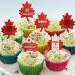 Red Glitter Canada Day Cupcake Toppers Set of 18 - This is a perfect Canada Day on July 1st: a baby shower party and themed birthday party decoration for boys and girls - SugarGera - Buy Online on GoSupps.com