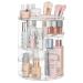 HBlife 360 Rotating Makeup Organizer Adjustable Carousel Large Capacity Revolving Perfume Organizer Skincare Organizers Cosmetic Storage Spinning Holder for Vanity, Clear