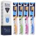 Royal Denta Gold Medium toothbrush 4 -pack - double length bristle for interdental cleaning gold particles against bacteria tartar removal medium strength multicolored