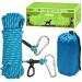 Dog tensioning cables for camping 15.2 m/21.3 m/30.5 m portable reflective overhead trolley system for dogs up to 136 kg-dog leash for courtyard camping parks outdoor events50 ft