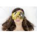 Handmade Opulence Yoga Eye Mask Pillow | Weighted Flaxseed Lavender Aromatherapy Adjustable Satin & Velvet | Perfect for Meditation & Sleep | Golden Botanic - Buy Online on GoSupps.com