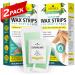 Wax Strips for Hair Removal  80 Count Waxing Kit for Women & Men with 48 Body Wax Strips, 16 Face Waxing Strips, 16 Oil Wipes  Hair Remover Wax Kit for Face, Legs, Arms, Armpits, Bikini  2 Pack