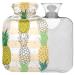 Naanle colorful pineapple heat bottle with cover transparent hot water bottle 2 l large hot hot water bottle for bed hand feet pain relief heat and cold therapy