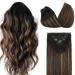 Doores hair extensions clip in extensions Eechthaar Balayage natural black to chestnut brown 50cm 20 inch 7 pieces 120g natural eechhaar extensions remy hair extension real hair 50cm-12m-12m-12m-12m-12m-12m/6/1b balayage natural black to chestnut brown