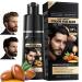 HOUSN Black Hair Dye Shampoo 3in1 hair color shampoo against gray hair simple gray coverage and hair care easy to use semipermanent black hair color shampoo for men and women