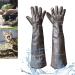 Waterproof gloves for handling animals fipases 60cm/ 23.6 inch bite -proof gloves for bathroom care handling of cat dog ratte lizard falcon false - reinforced leather protection gloves