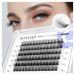 Beyelian single eyelashes D curl cluster eyelashes 84 PCs cluster lashes 0.07mm 10-16mm mixed diy eyelash extensions individual lashes at home super thin black band (twin flowers) 84 pieces (1 Pack) D-black twin floers