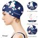 Shop Stylish & Comfortable Silicone Bathing Caps for Women - Waterproof Slip-Resistant Perfect for Long/Curly Hair - Ideal for All Hair Types - Navy Blue - Buy Online on GoSupps.com