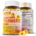 Sugar Free Turmeric Curcumin Filled Gummies 550mg for Adults Ginger & Black Pepper | 95% Curcuminoids w/Prebiotic Probiotic & Postbiotic Blend Support Joints Immune & Digestive Health Vegan 60Ct