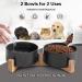 Ihoming Ceramic Dog Cat Food and Water Bowls Set with Wooden or Iron Stand - Modern Cute Bowls for Small and Medium Sized Pets - 13.5OZ & 28OZ - Buy Online on GoSupps.com