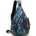 TurnWay Water-Proof Sling Bag with USB Charging Port - Ideal for Travel, Hiking, Cycling, Camping | Palma Leaf Pattern - Buy Online on GoSupps.com