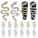 WOKOTO 12pcs Snake Nail Charms For Acrylic Nails 6 Gold And 6 Silver Snake Nail Rhinestones And Charms For Women Nail Art 3d Nail Decorations Snake Alloy Nail Jewels And Rhinestones 3d Nail Charms KIT1 Gold & Silver