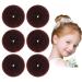 Extra Hair Donut Bun Maker for Kids  Ring Style Bun  6PCS Chignon Hair Small Doughnut Shaper for Short and Thin Hair (Small Size  2.5 Inch/Brown)