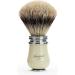Men's Pure Badger Hair Shaving Brush - Ivory Handle & Stand - Silver Tip for Wet Shaving | International Shipping Available - Buy Online on GoSupps.com