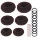 Friusate Hair Donut Set Hairdress Duttkissen Dutt pillow donut hair knot maker set 6 partly donut hair knot maker set with 10 elastic hairstimics and 20 U-shaped clips