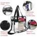 Stadium Clear Bag w/ Front Pocket & Shoulder Handles - Black | BeeGreen - Buy Online on GoSupps.com