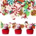Gyufise 60Pcs Edible Christmas Cake Cupcake Decoration Edible Xmas Santa Claus Snowman Socks Cake Decorations Wafer Paper Holiday Cake Topper for Christmas Party Supplies