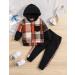 Qiraoxy Toddler Baby Boy Plaid Hoodie Sweatshirt Outfit Set, 1-2 Years Brown - Buy Online on GoSupps.com