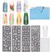 NICENEEDED Nail Art Stamping Kit With 4 PCS Nail Plates Nail Stamp Templates 1 Nail Stamper 1 Nail Scraper And 1 Storage Bag With Leaves Patterns Image Plates For DIY Decoration Style 1