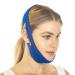 Double Chin Reducer Face Lifting Band, Anti Snoring and Face Slimming Chin Strap, Skin Tightening, Firming Belt (Blue)