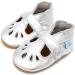 Dotty Fish Soft Leather Baby Shoes - Classic T-Bar Shoes for Girls | Non-Slip Suede Soles | 0-6 Months to 2-3 Years | Silver - Buy Online on GoSupps.com