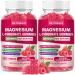 2 Pack Magnesium L-Threonate Gummies - 2000mg for Brain Muscle & Nervous System Support. Sugar-Free Raspberry Flavor 120 Count for Kids & Adults