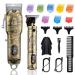 GSKY Professional Mens Hair Clippers Zero Gapped Cordless Hair Trimmer Professional Haircut Kit for Men Rechargeable LED Display Bronze