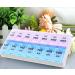 14 Compartments Pill Organizer Box - Weekly AM/PM Classic Pill Planner Purple & Blue - Order Internationally - Buy Online on GoSupps.com