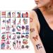 20 Sheets Independence Day Temporary Tattoos  4th of July  American Flag Design Stickers  Water Transfer Patriotic Fake Tattoos USA Party Favors Supplies Body Art Decorations Accessories