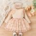 PatPat Baby Girl Long Sleeve Tutu Dress - 3-6 Months | Infant Tulle Flower Girl Princess Dress for Christmas Party & Birthdays - Apricot - Buy Online on GoSupps.com