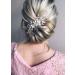 Kercisbeauty Wedding Pink Blue Rhinestones White Flower Hair Comb with Crystal Beads for Brides Bridal Headpiece Prom Hair dress(Silver)