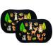 HECKBO 2x car sun visor with 8 suction cups - Forest animals - 48x31cm - car window side sunshade car sun visor side for baby kids girls boys incl. Bag Forest Animals 48cm x 31cm