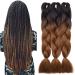 Tess Braids Extensions Brown 60 cm 3 pack jumbo braids Kanecalon Kunsthaar for braid box braids hair extension braid 100g/bundle ombre hair braids extension (3 pieces #22 brown/black) 60 cm (3 pieces) #22 brown/black