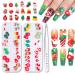 Makartt 3D Nail Jewellery Christmas Stereoscopic Snowman Reindeer Christmas Tree Christmas Socks Snowflake Holiday Nail Art DIY Nail Manicure Decorations Nail Design Accessories with Tweezers