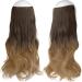 FESHFEN Invisible Secret Wire Crown Hair Extension - 18 inch Curly Wavy Ombre Dark Brown to Sandy Blonde Synthetic Hairpiece for Women - Buy Online on GoSupps.com