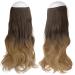 Feshfen Secrets Hair Extensions - Long Corrugated Invisible Synthetic Hair Ombre Dark Brown to Sandblond 45 cm for Women - Buy Online on GoSupps.com