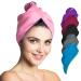 Haarturban set microfiber - 2 pieces absorbent and quick -drying - special turban towel as well as hair towel (pink -purple) 2 pieces 01 - pink with purple approaches