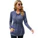 Sosolism Women's Nursing Hoodies Maternity Breastfeeding Tops Long Sleeve Pregnancy Sweatshirt XL Dark Blue