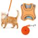 Kcysta Cat Harness and Lead Set Escape Proof Cat Vest Harness and Leash Set Adjustable Cat Harness Escape Proof with Reflective Strip for Outdoor Walking Training (Orange S)